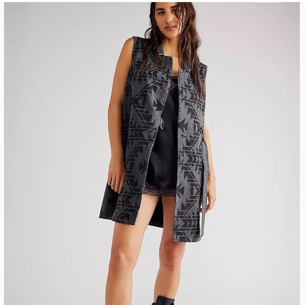 Free People NWOT Nordic Clash Black Vest